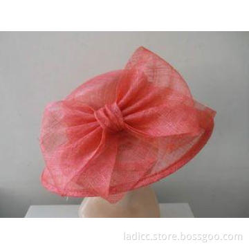 Stylish Red Sinamay Hats For Women Trimmed With Elegant Big